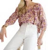 Marea Sophie Top In Lilac Floral In Multi