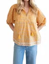 Marea Steph Marigold Thistle Top In Yellow In Orange