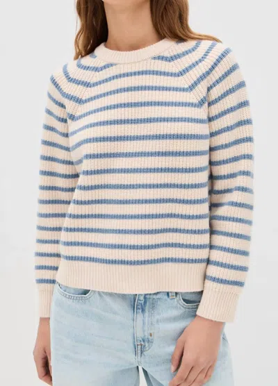 Marea Sweater In Ivory/atlantic Blue Stripe In Neutral