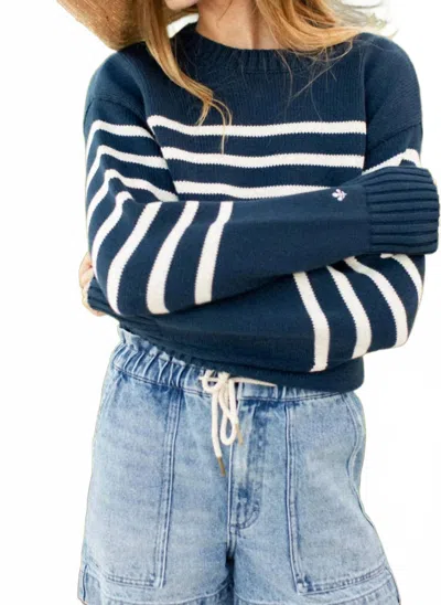 Marea The Lake Sweater In Navy/ivory Stripe In Blue