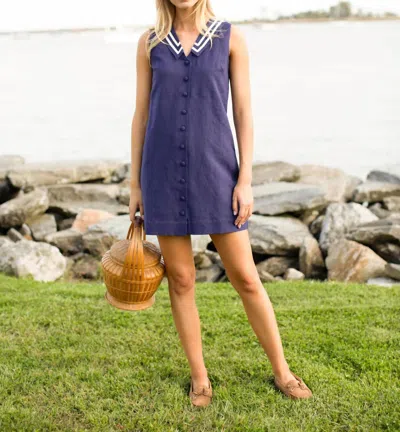 Marea Waterfront Shift Dress In Navy In Purple