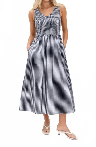 Marea Women's Cora Dress In Navy Gingham In Multi