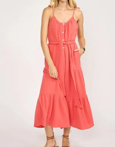 Marea Women's Siesta Gauze Dress In Guava In Orange