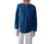 Marea Women's Western Shirt In Indigo Corduroy In Blue