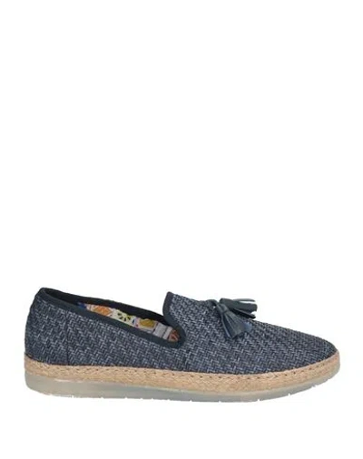 Marechiaro 1962 Man Espadrilles Slate Blue Size 7 Leather In Blue