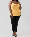 Maree Pour Toi Drape Neck Tank In Gold In Gold