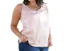 Maree Pour Toi Plus - V-neck Silk Tank In Coral In Pink