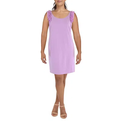 Maree Pour Toi Plus Womens Ruffled Knee-length Shift Dress In Pink