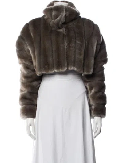 Pre-owned Marei 1998 Faux Fur Jacket In Brown