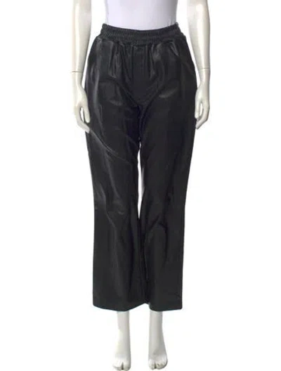 Pre-owned Marei 1998 Faux Leather Wide Leg Pants In Black