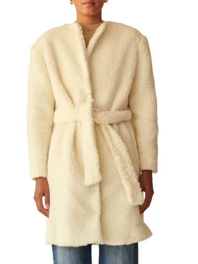 Marei1998 Women's Verbena Faux Shearling Robe Coat In Yellow