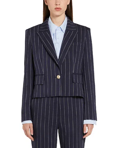 Marella 1 Doria Striped Blazer In Blue