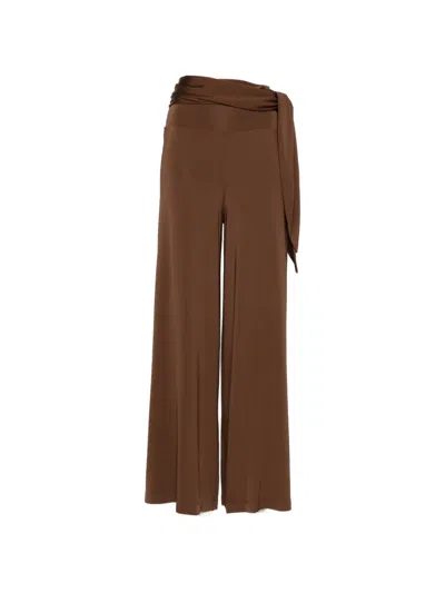 Marella Abete Tie-waist Pants Set (set Of Two) In Brown