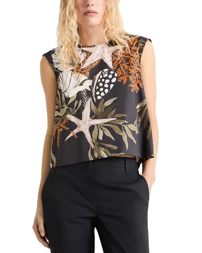 Marella Affine Printed Top In Black