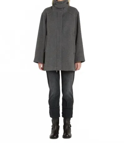 Marella Africa Short Coat In Dark Grey In Gray