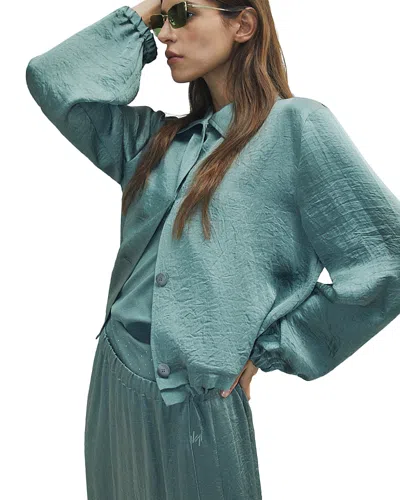 Marella Albatro Crinkle Twill Jacket In Green
