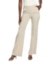 Marella Wide-leg High-waist Trousers With Textured Fabric In Neutral