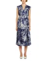 Marella Belted Palm Tree-print Midi Dress