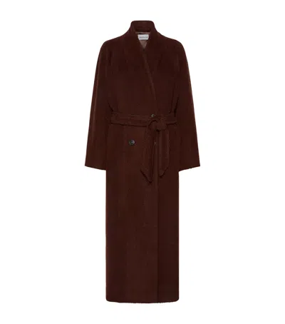 Marella Alpaca-virgin Wool Coat In Animal Print