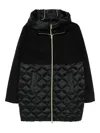 Marella Amore Quilted-panel Hooded Coat In Black