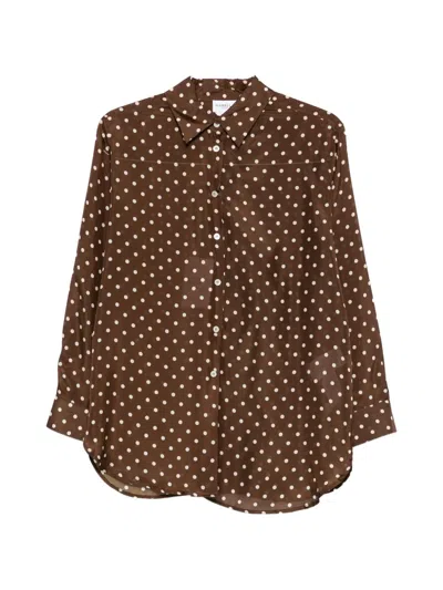 Marella Angio Polka Dot-pattern Shirt In Brown