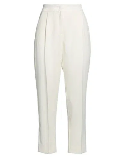 Marella Art.365 Woman Pants Cream Size 8 Polyester In White