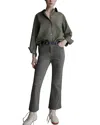 Marella Artemio High Rise Flare Leg Jeans In Olive In Gray