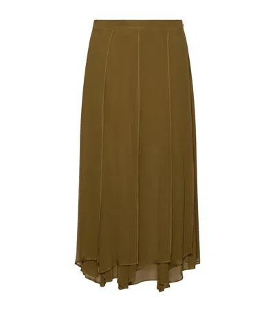 Marella Asymmetric Midi Skirt In Green
