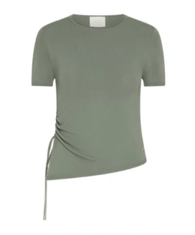 Marella Asymmetrical Drawstring Sweater In Green