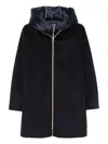 Marella Bacio Hooded Single-breasted Coat In Blue