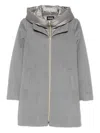 Marella Bacio Hooded Single-breasted Coat In Gray