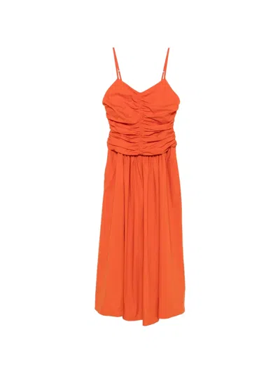 Marella Bagagli Cotton Poplin Dress In Orange