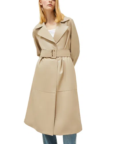 Marella Baltico Leather Trench Coat In Natural