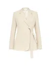 Marella Beige Melange Blazer Jacket With Belt In Beige Melange