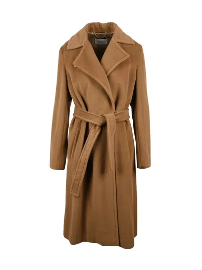 Marella Beige Wool-cashmere Xavier Coat In Brown