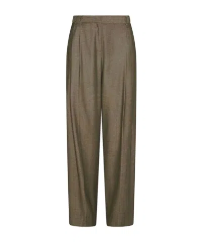 Marella Hull Pleated Straight-leg Trousers In Green