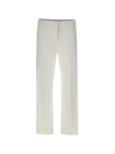 Marella Belt Loops Crease Trousers In White