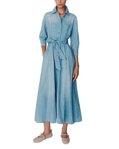 Marella Belted Denim Shirtdress In Blue
