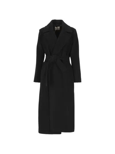 Marella Belted Notch-lapels Coat In Multi