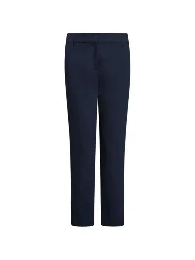 Marella Belt-loops Pressed-crease Trousers In Blue