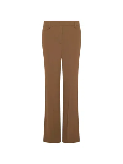 Marella Belt-loops Tailored Trousers In Brown