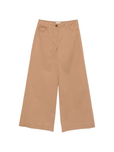 Marella Belt-loops Trousers In Brown