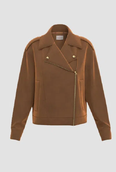 Marella Biker Jacket Woman Cognac In Brown