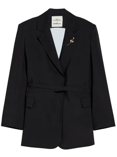 Marella Long-sleeved Suit Coat In Black