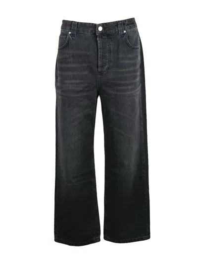 Marella Black Cotton Jeans In Multi