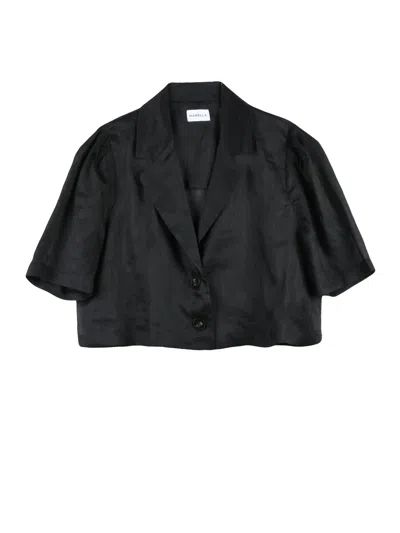 Marella Black Cropped Puffed Shirt