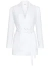 Marella Black Mllmodico Structured Belted Linen Jacket In White