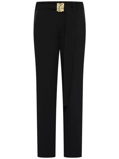 Marella Black Polyester Tailored Pants