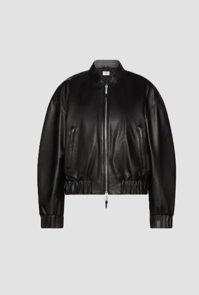 Marella Black Woman Leather Bomber