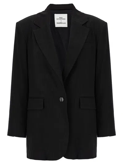 Marella Dove Gray Over Blazer In Black